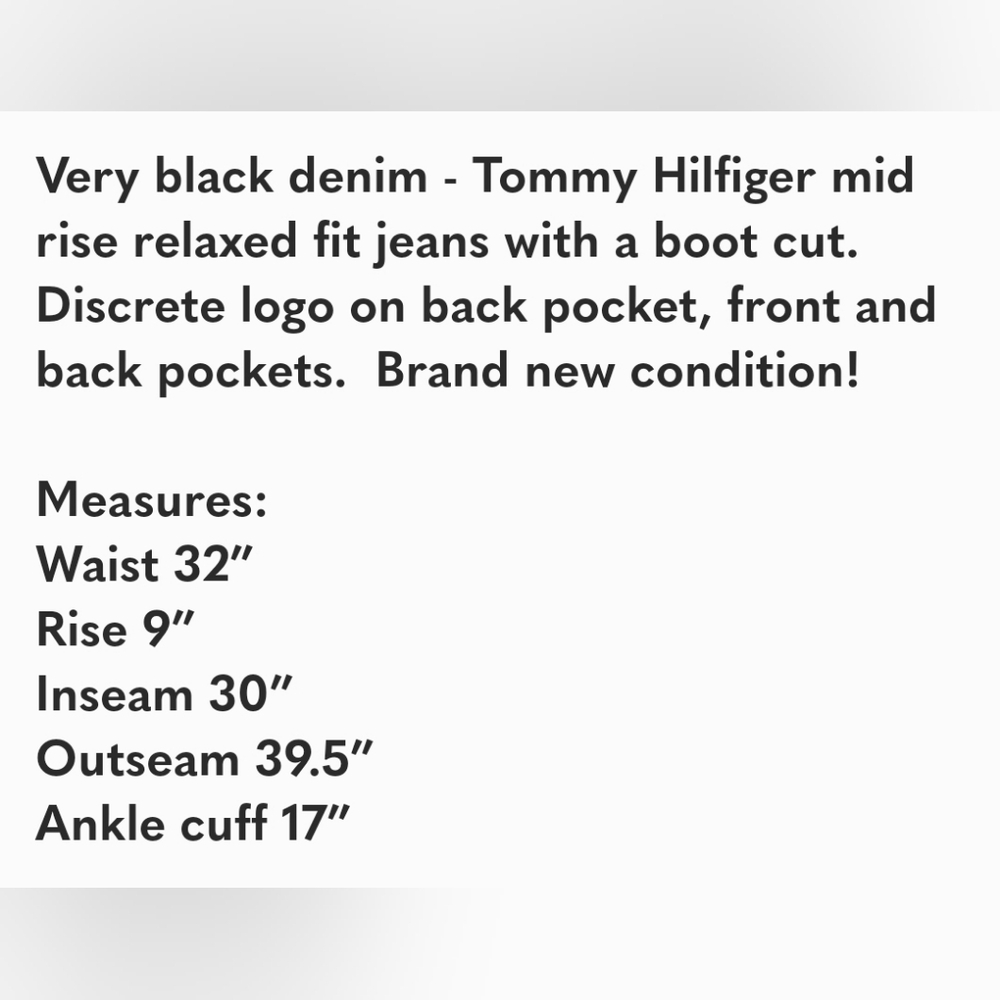 Tommy Hilfiger Relax Fit Black Boot Cut Jeans sz 8 - Picture 7 of 7